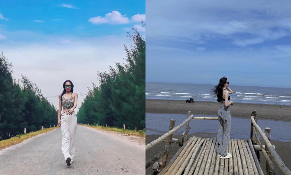Check-in tại biển Cồn Vành
